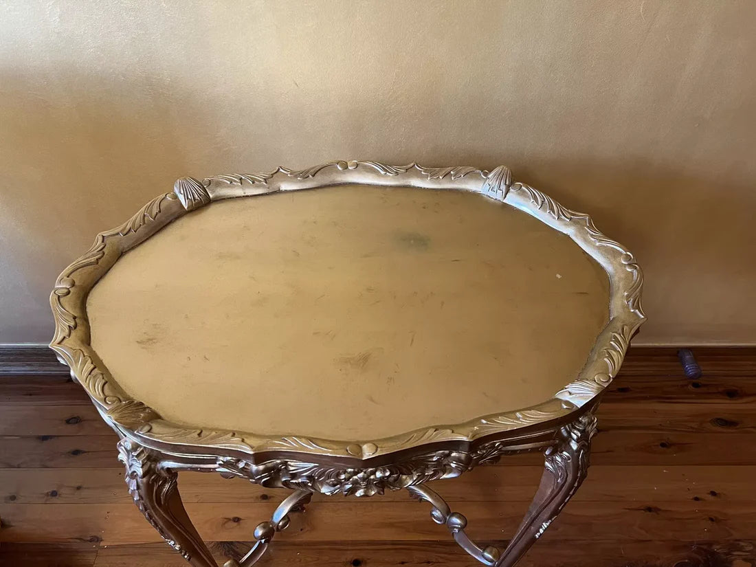 Antique Reproduction Gold Leaf Oval Table