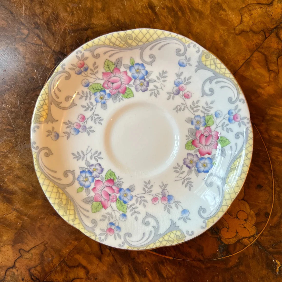 Vintage Grafton Floral Tea Cup Trio Set