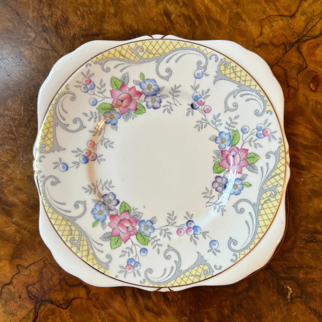 Vintage Grafton Floral Tea Cup Trio Set