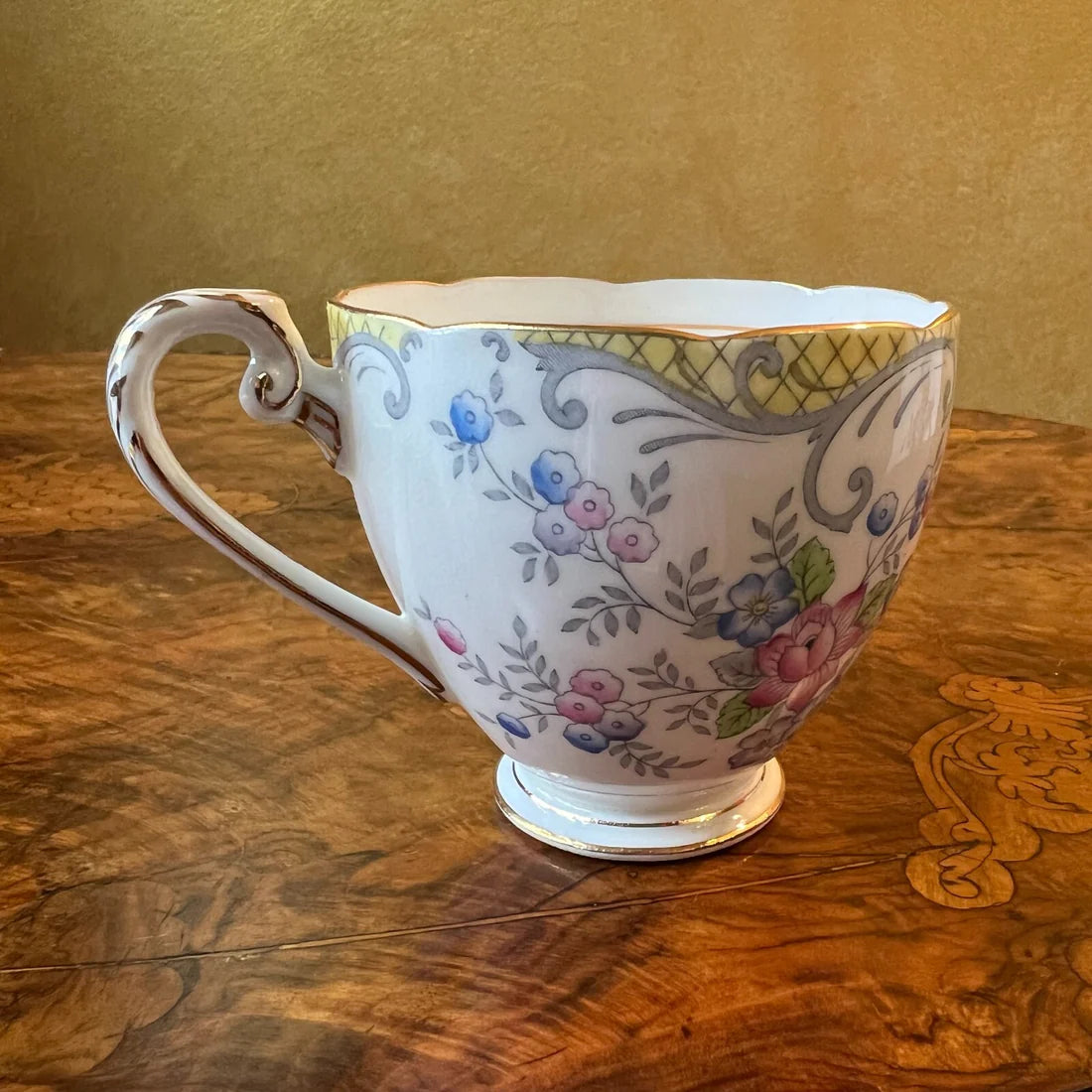 Vintage Grafton Floral Tea Cup Trio Set