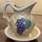 Vintage Grape & Strawberry Print Jug & Base