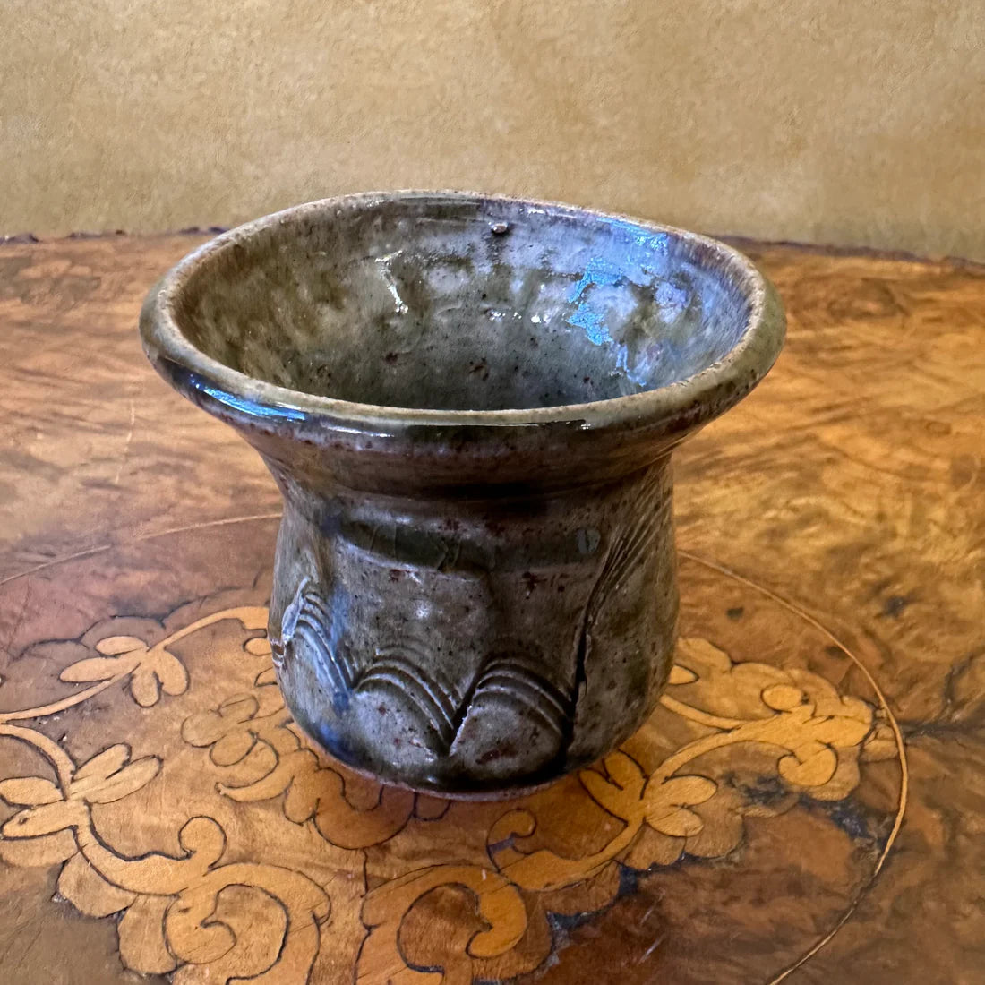 Green Brown Ceramic Vase Jar Pot