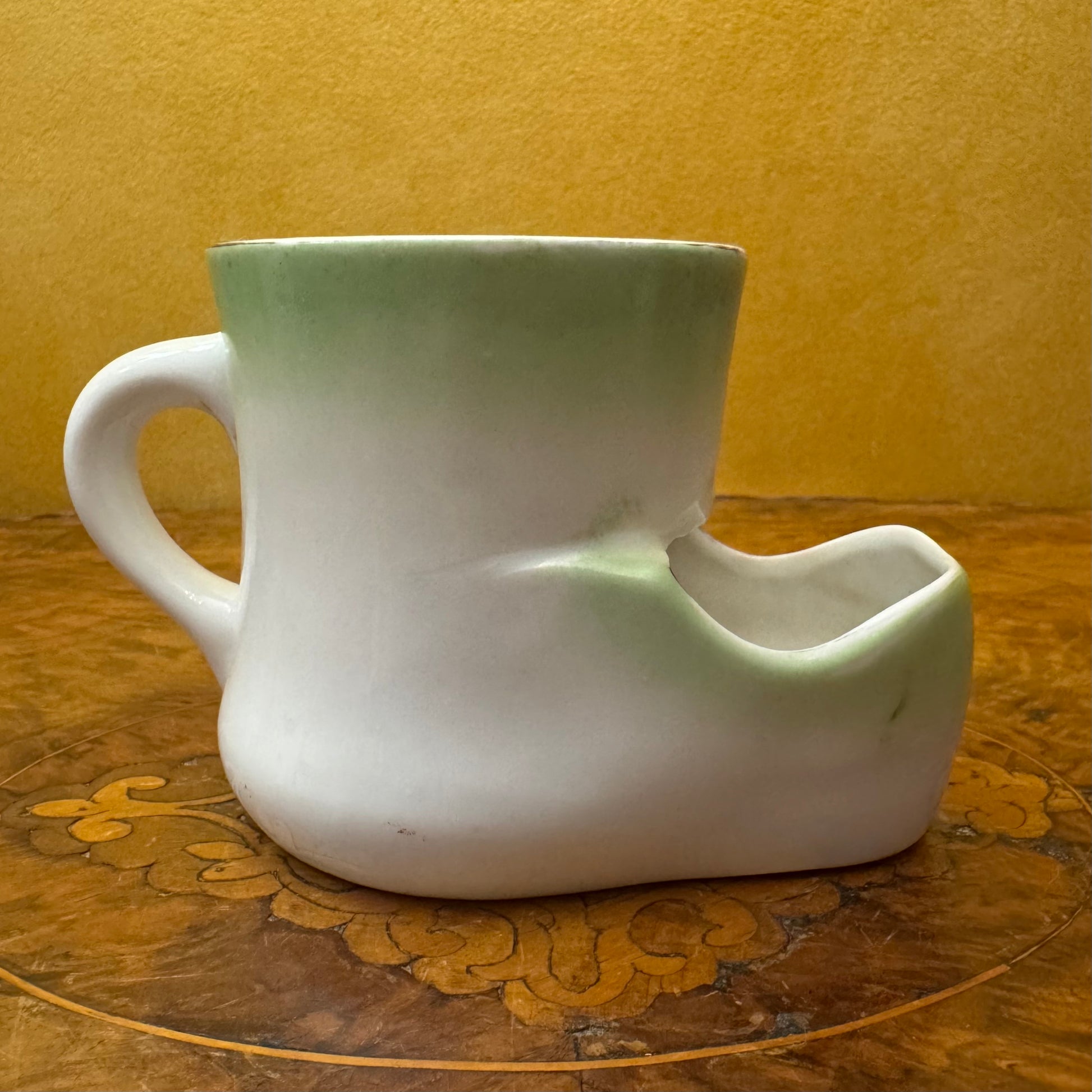 Green Floral Print Shaving Mug 
