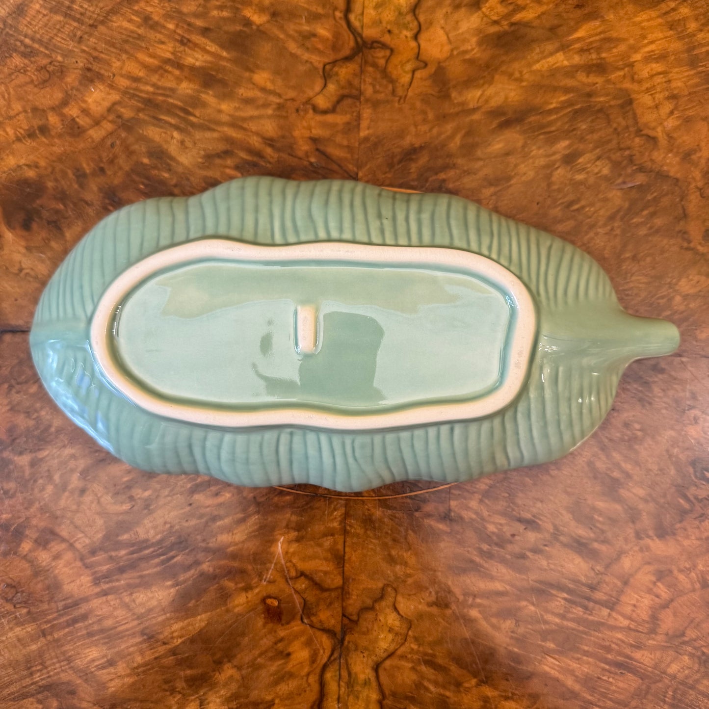 Green Leaf Shaped Dish 
