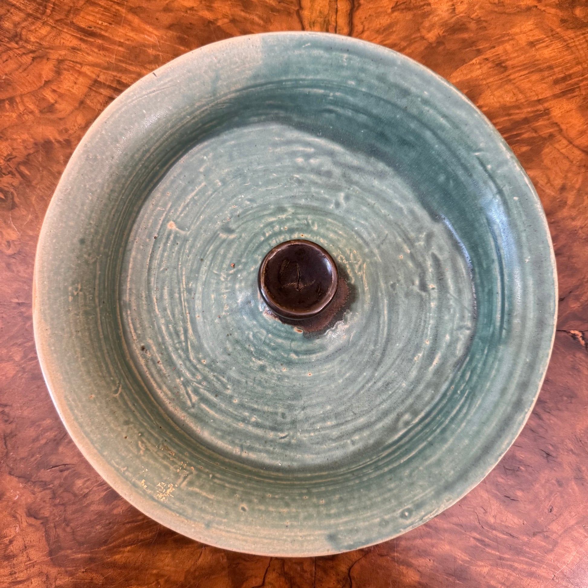 Green Pottery Candle Incense Holder 
