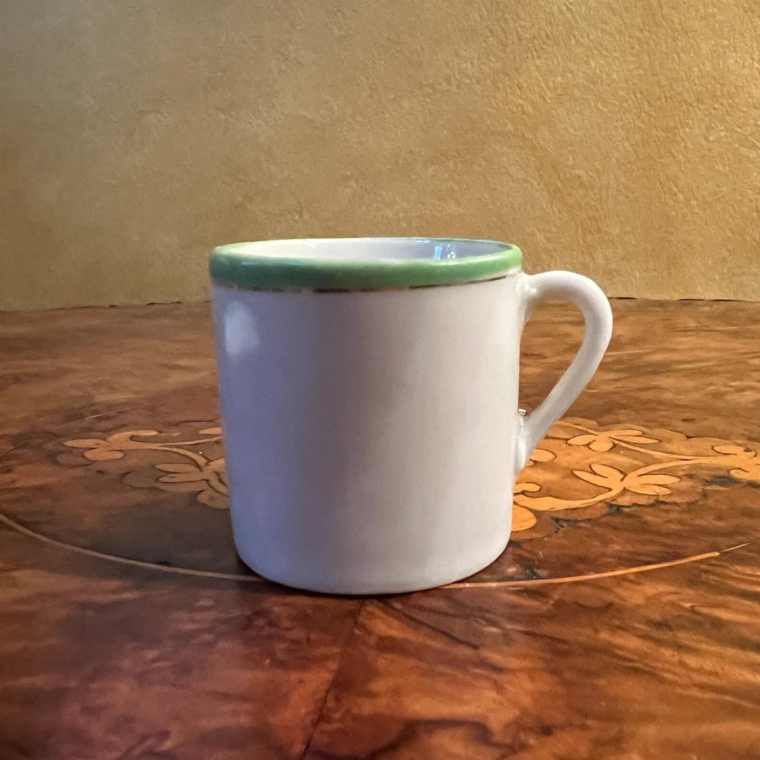 Green Trim Demitasse Coffee Cup & Saucer