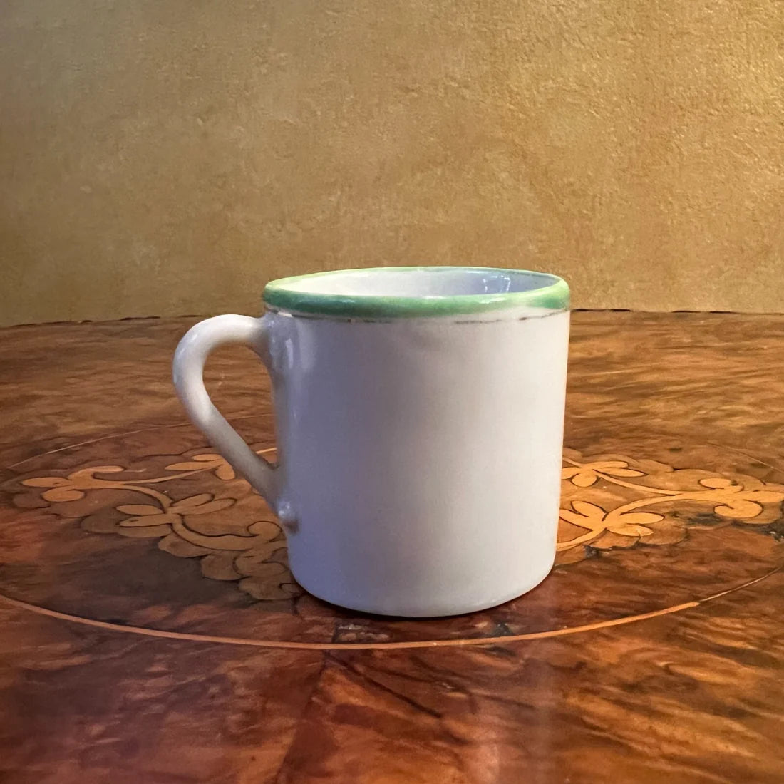 Green Trim Demitasse Coffee Cup & Saucer