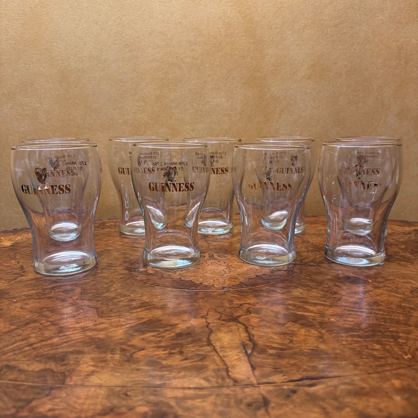Guinness Beer Glasses Set Of Nine 