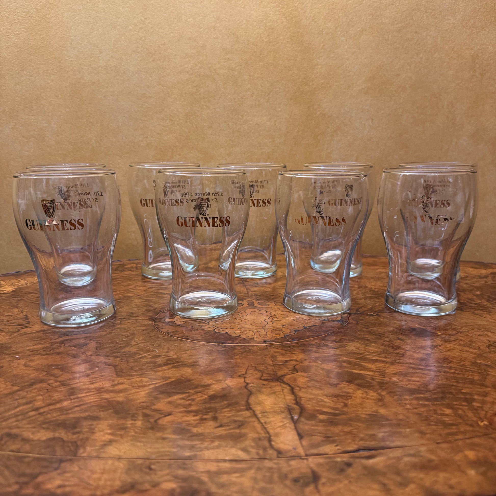 Guinness Beer Glasses Set Of Nine 