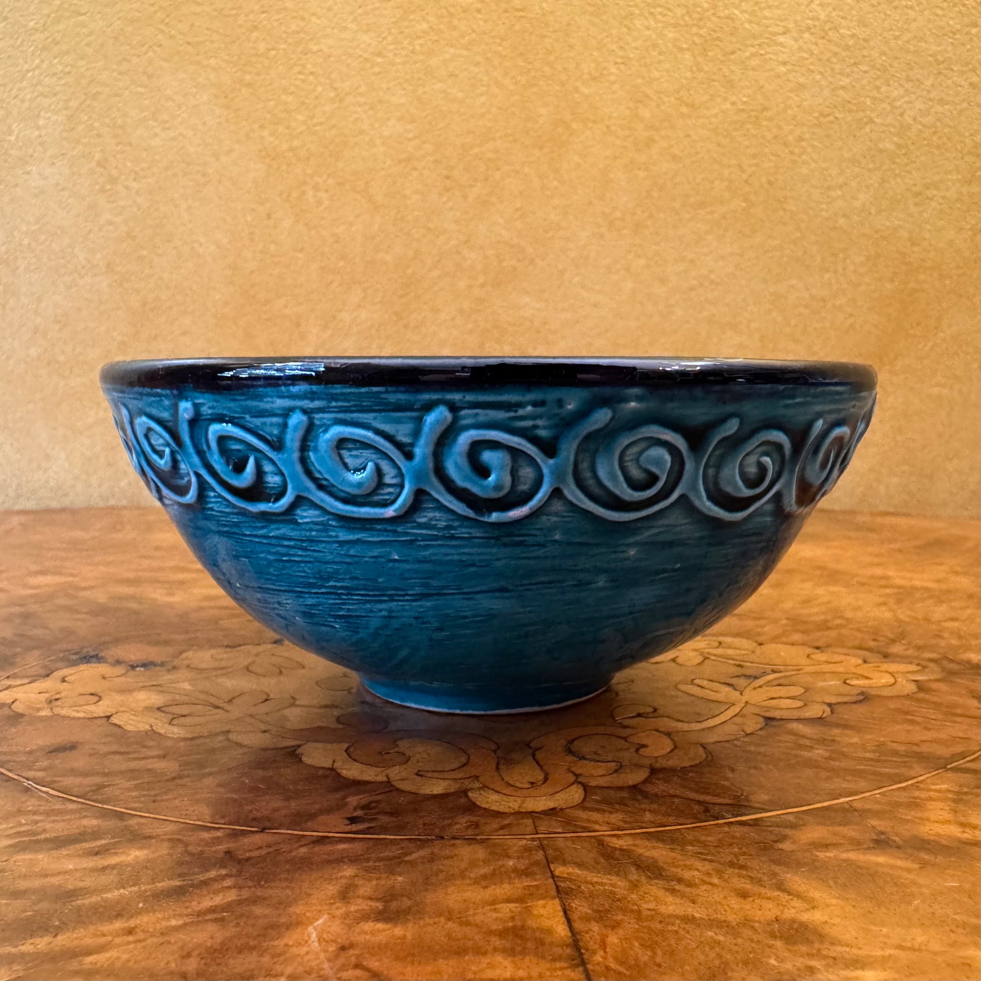 Hand-Made Turquoise Ceramic Small Dish 