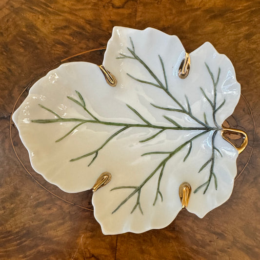 Hand-Painted Leaf Shape Trinket Dish 