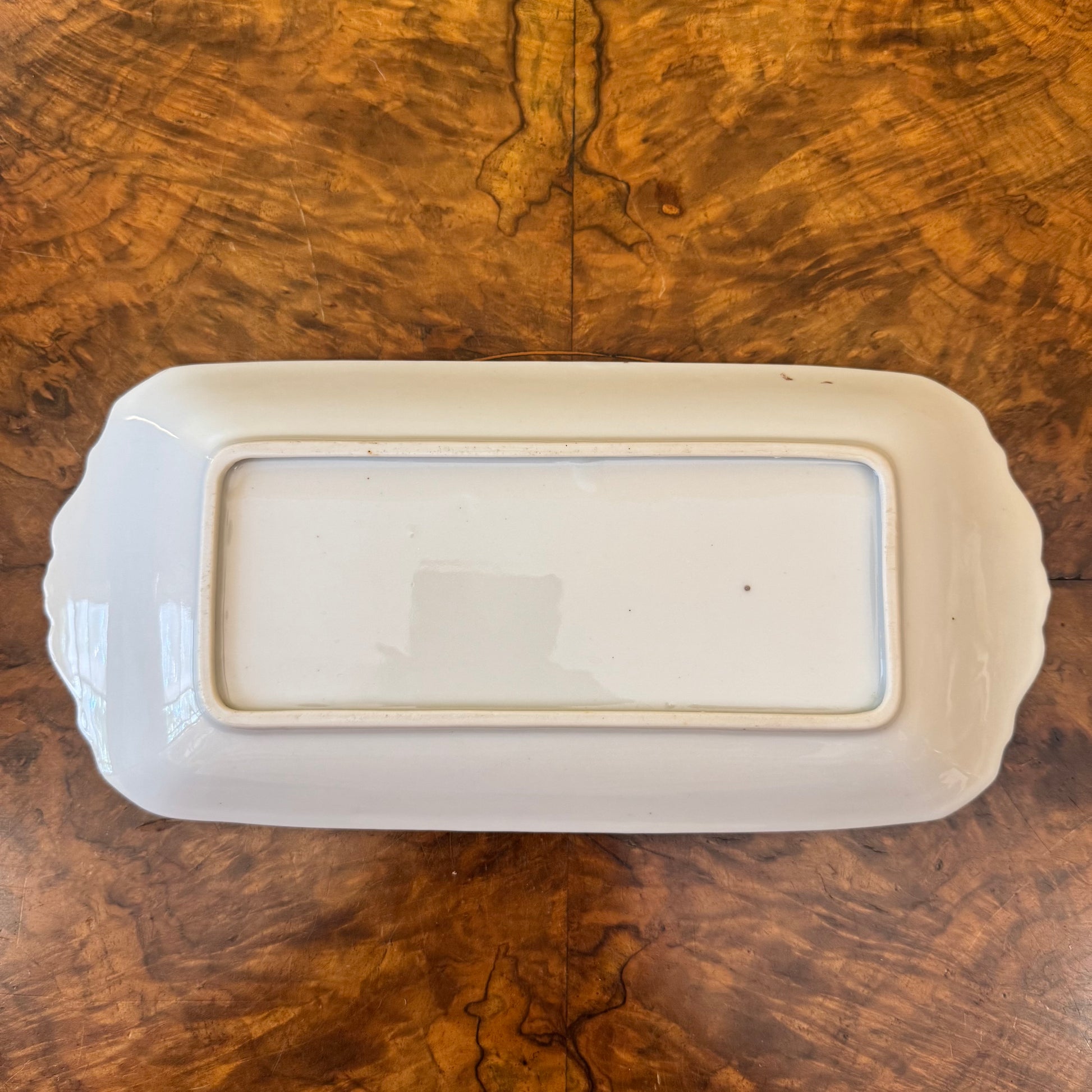 Hand-Painted Scene Print Rectangle Platter 