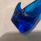 Blue Hand Blown Glass Swan Figurine