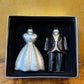Hand Blown Glass Bride & Groom Christmas Ornaments