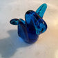 Blue Hand Blown Glass Swan Figurine
