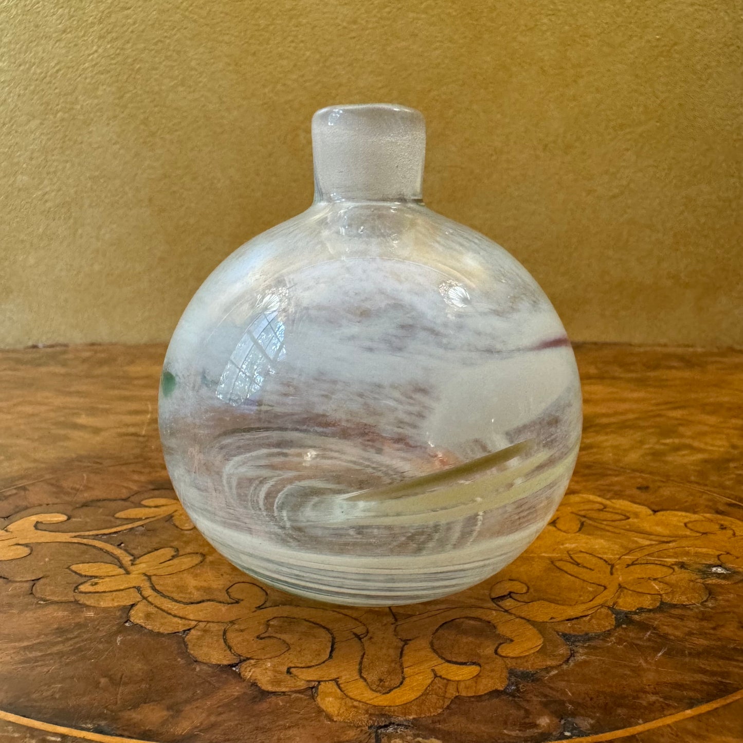 Hand Blown Glass Swirl Vase 