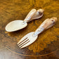 Hand Carved Conch Sea Shell Spoon Fork 