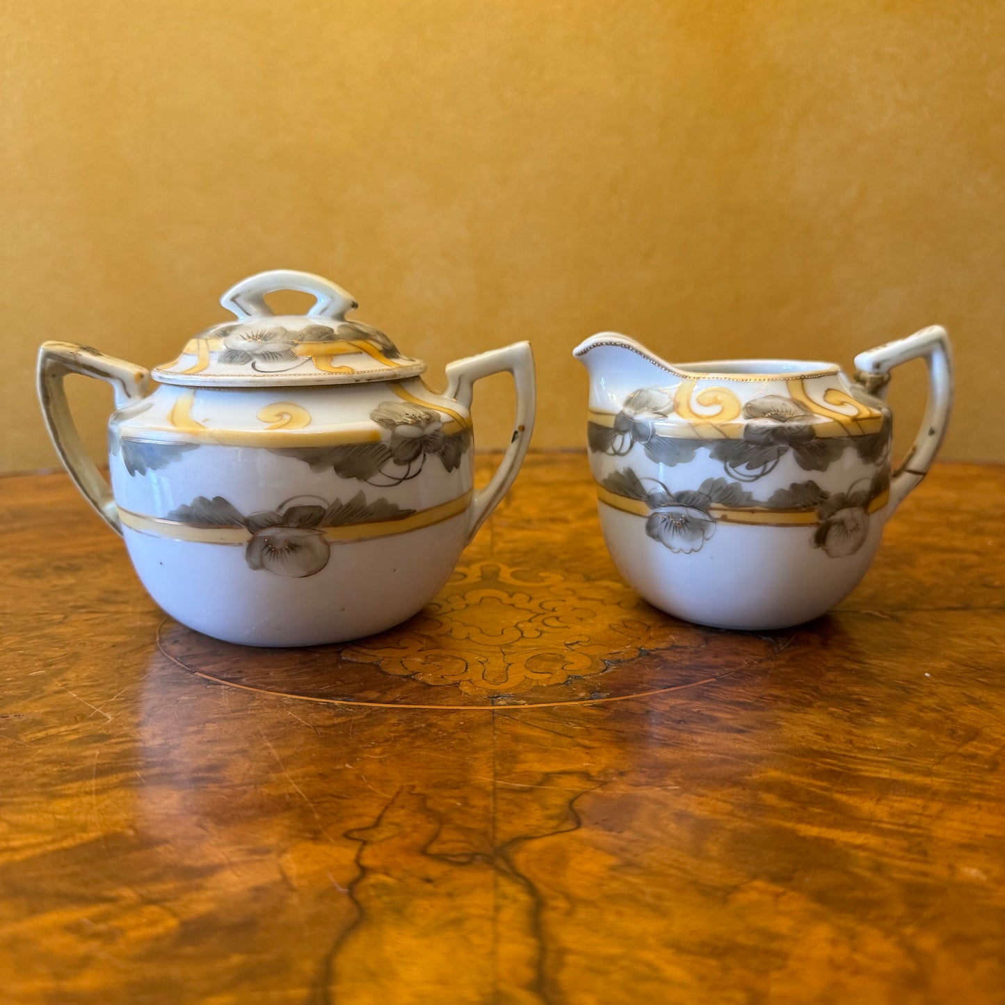 Hand Painted Nippon Milk & Sugar Set 