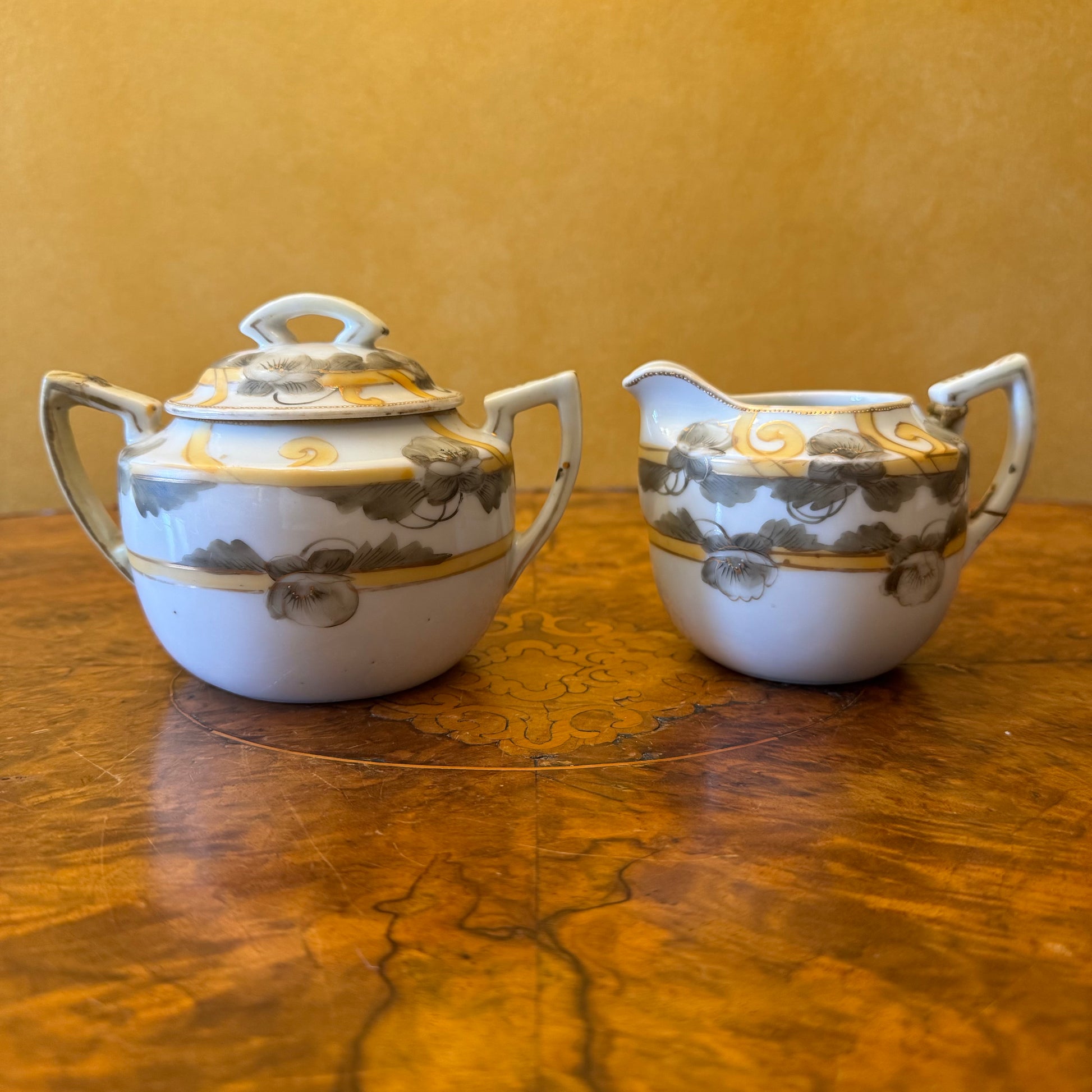 Hand Painted Nippon Milk & Sugar Set 