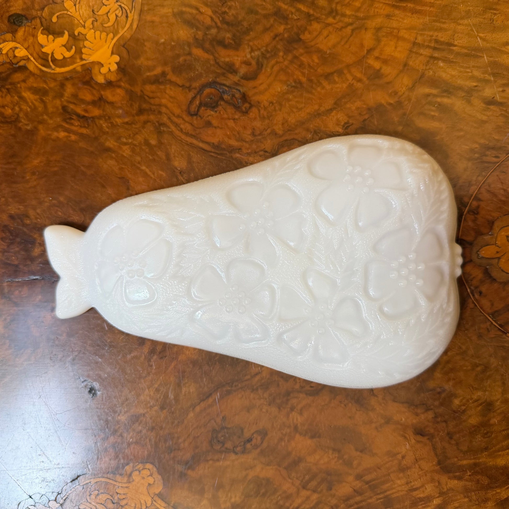 Hazel Atlas Milk Glass Pear Shaped Dish