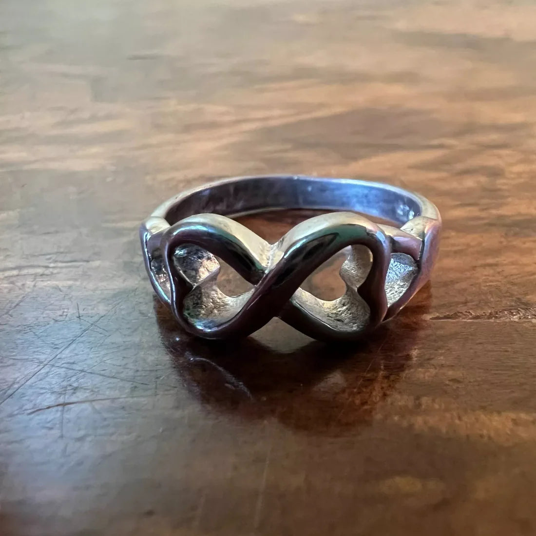 Vintage Heart Infinity Sterling Silver Ring Size 9