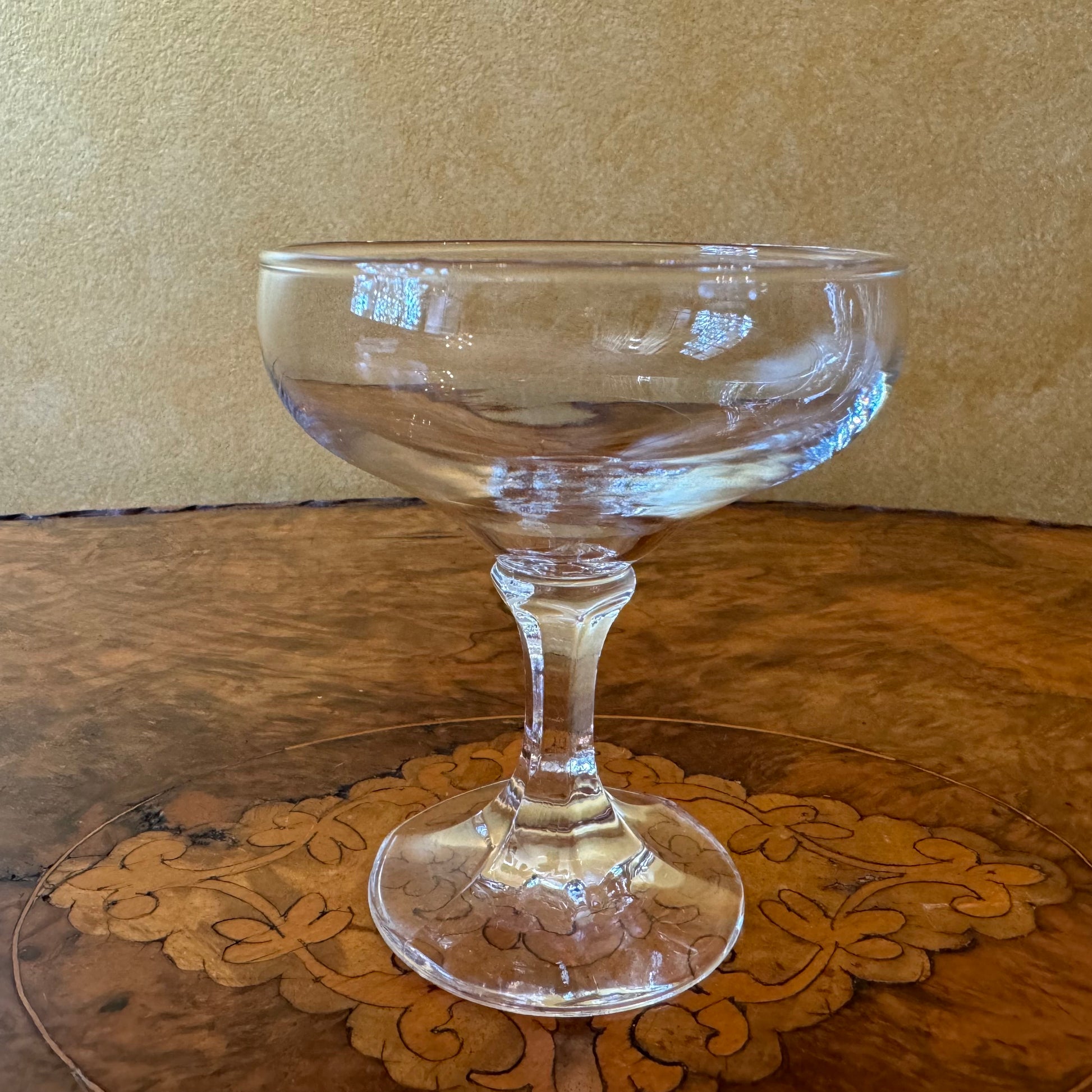 Hexagon Stem Coupe Champagne Glasses