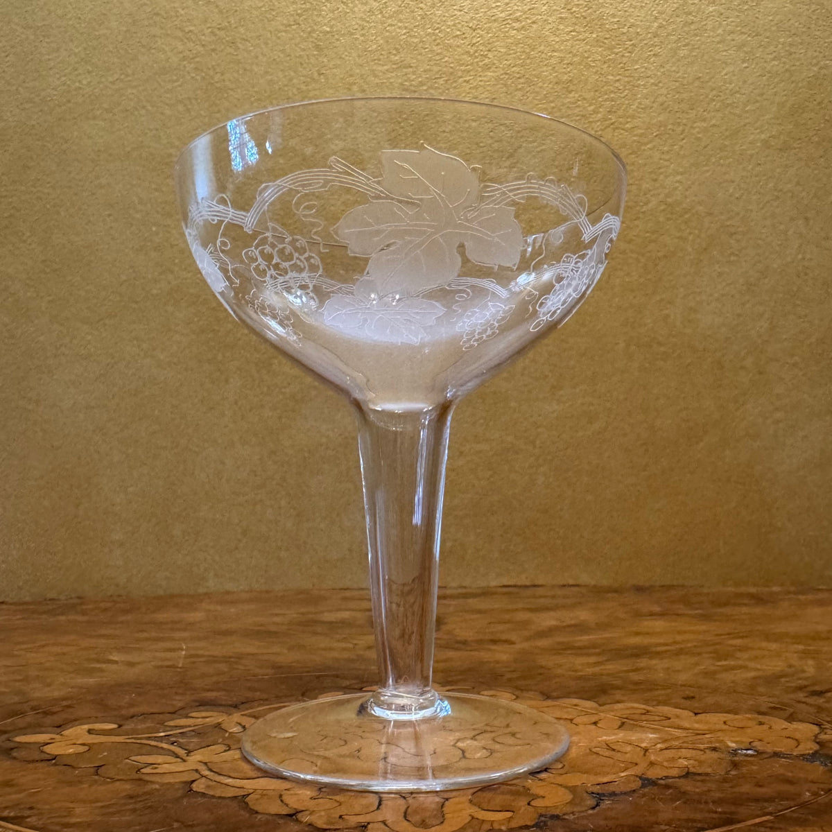 Hollow Stem Bohemia Grapevine Champagne Coupe Glasses Set 