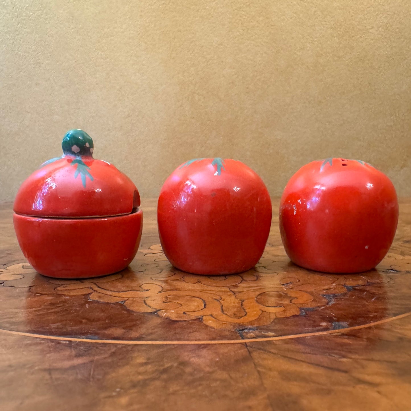 Vintage Carlton Ware Tomato Cruet Condiment Set