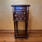 Antique French Walnut Marble Top Bedside Table