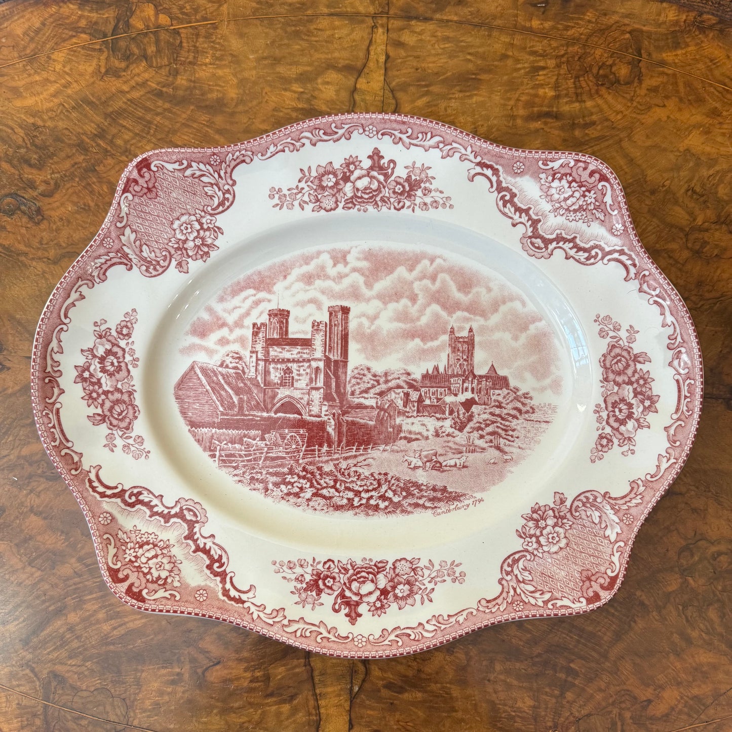 Johnson Brothers Old Britain Castle Pink Large Platter