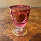 Vintage Pink Glass Gold Floral Shot Glasses Set Of Six