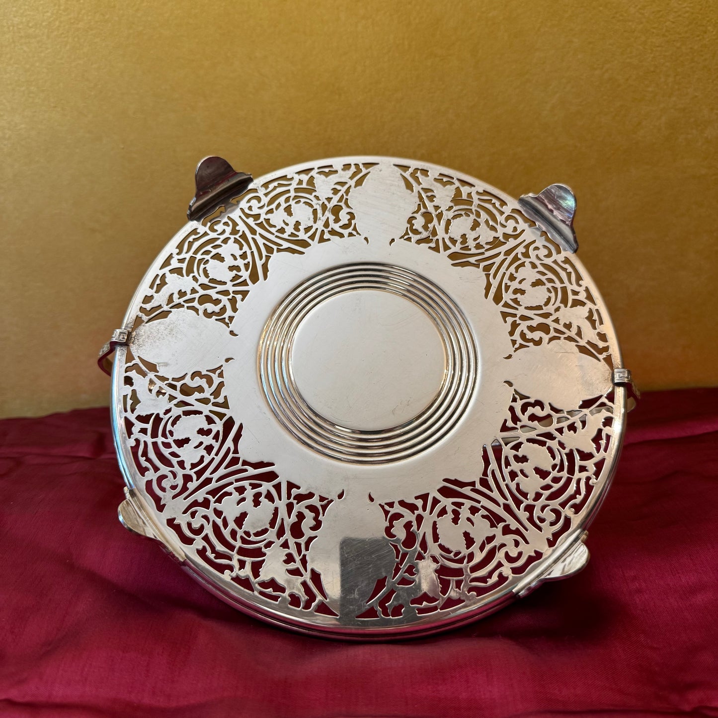 Vintage Silver Plate Cake Serving Platter