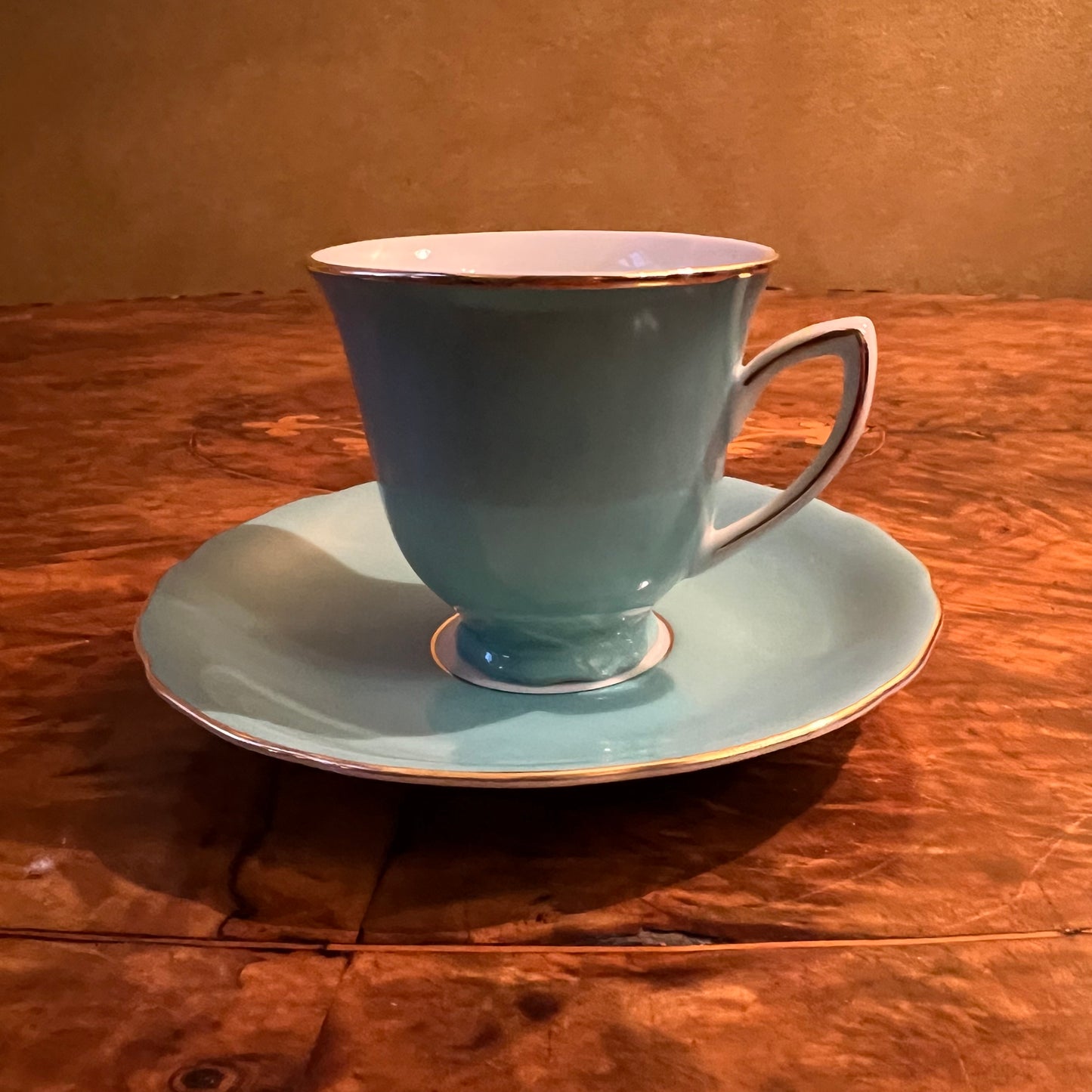 Vintage R & K Czechoslovakia Turquoise Coffee Cup & Saucer