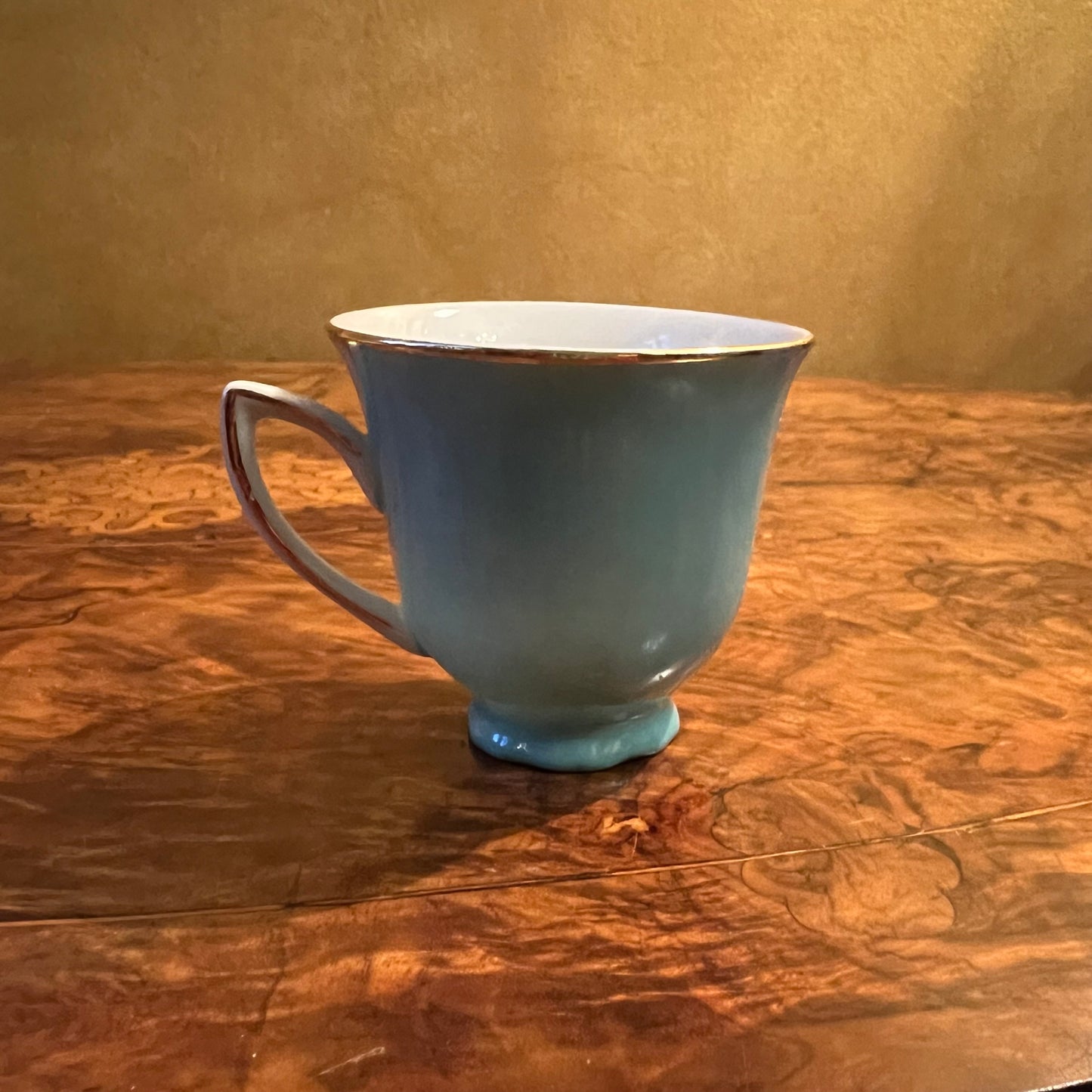 Vintage R & K Czechoslovakia Turquoise Coffee Cup & Saucer