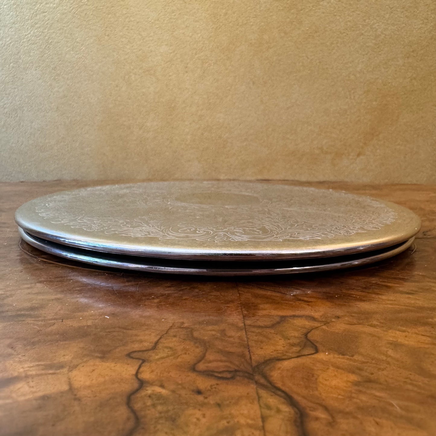 Vintage Silver Plate Placemats Pair
