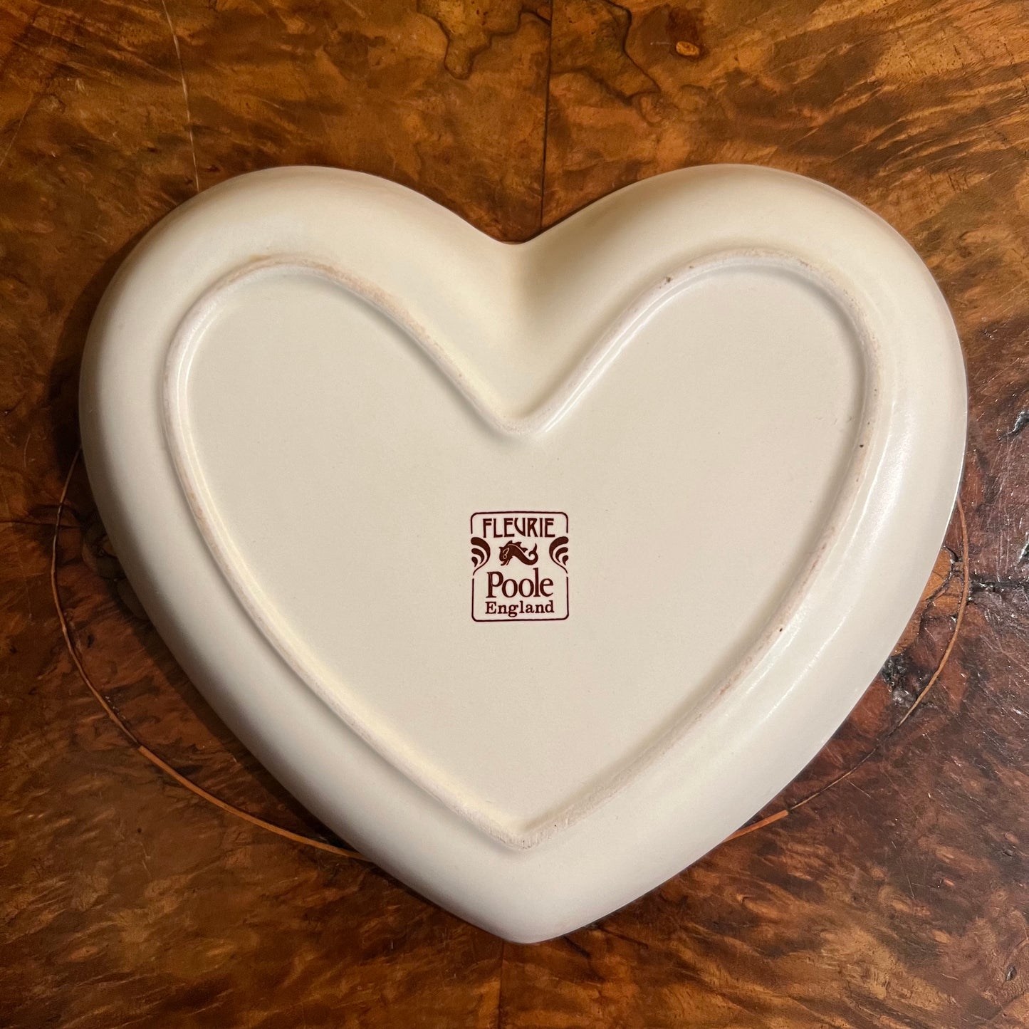 Vintage Fleurie Poole Heart Shape Dish