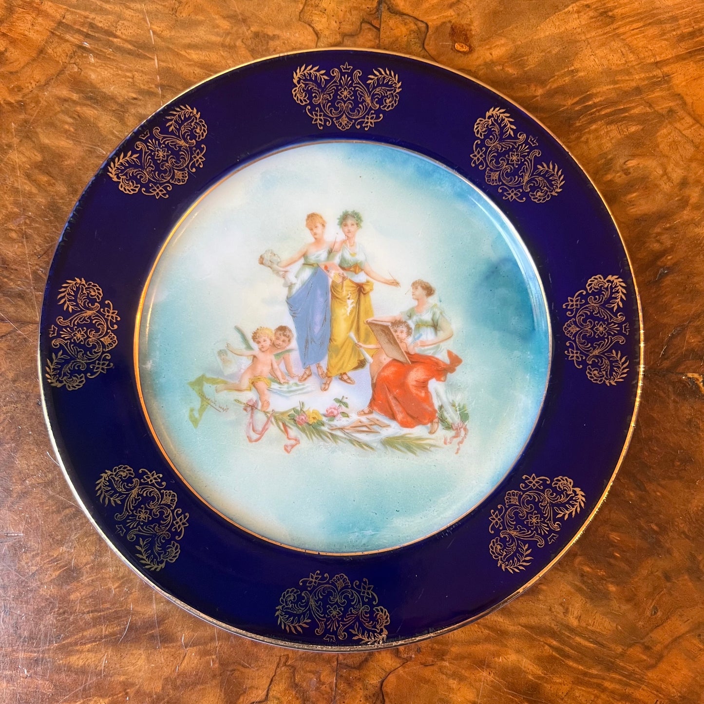 Vintage Ladies And Cherubs Print Plate