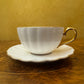 Gold Trim White Tea Cup & Saucer