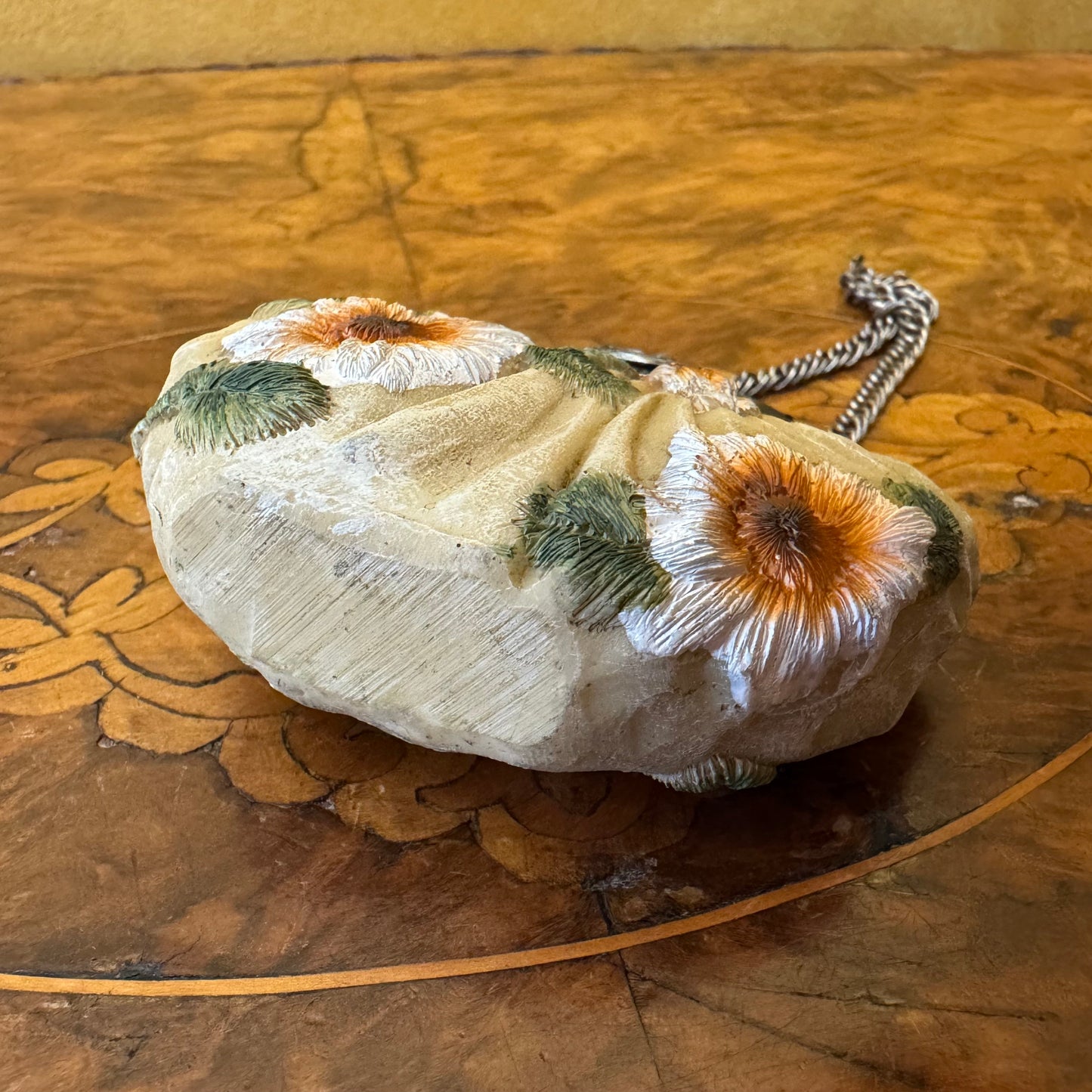 Vintage Ceramic Miniature Floral Purse Ornament