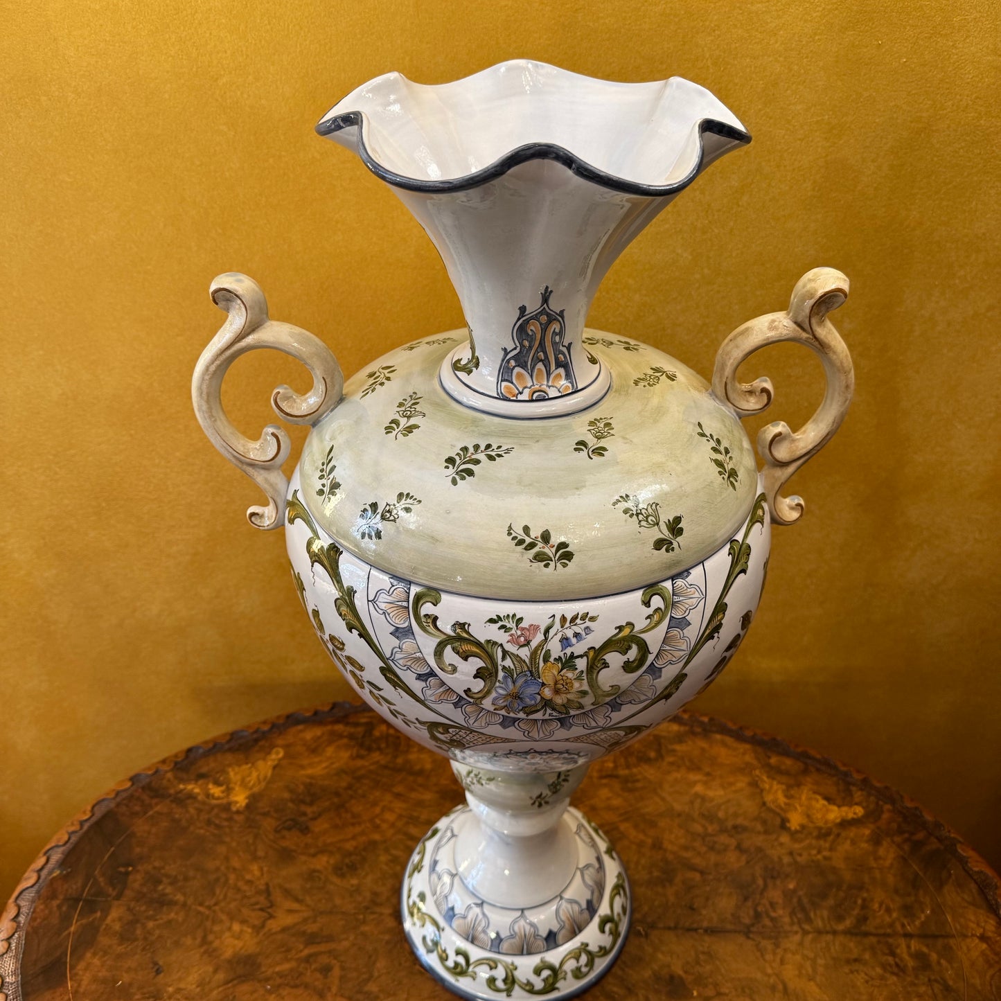 Antique Manufactures Richelieu Large Hand-Painted Vase
