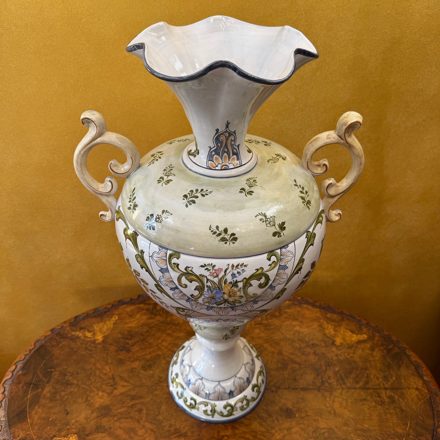 Antique Manufactures Richelieu Large Hand-Painted Vase