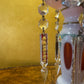 Antique 19th Century Bohemian Ruby-Overlay Mantle Lustres Pair