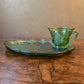 Vintage Carnival Glass Cup & Tennis Plate