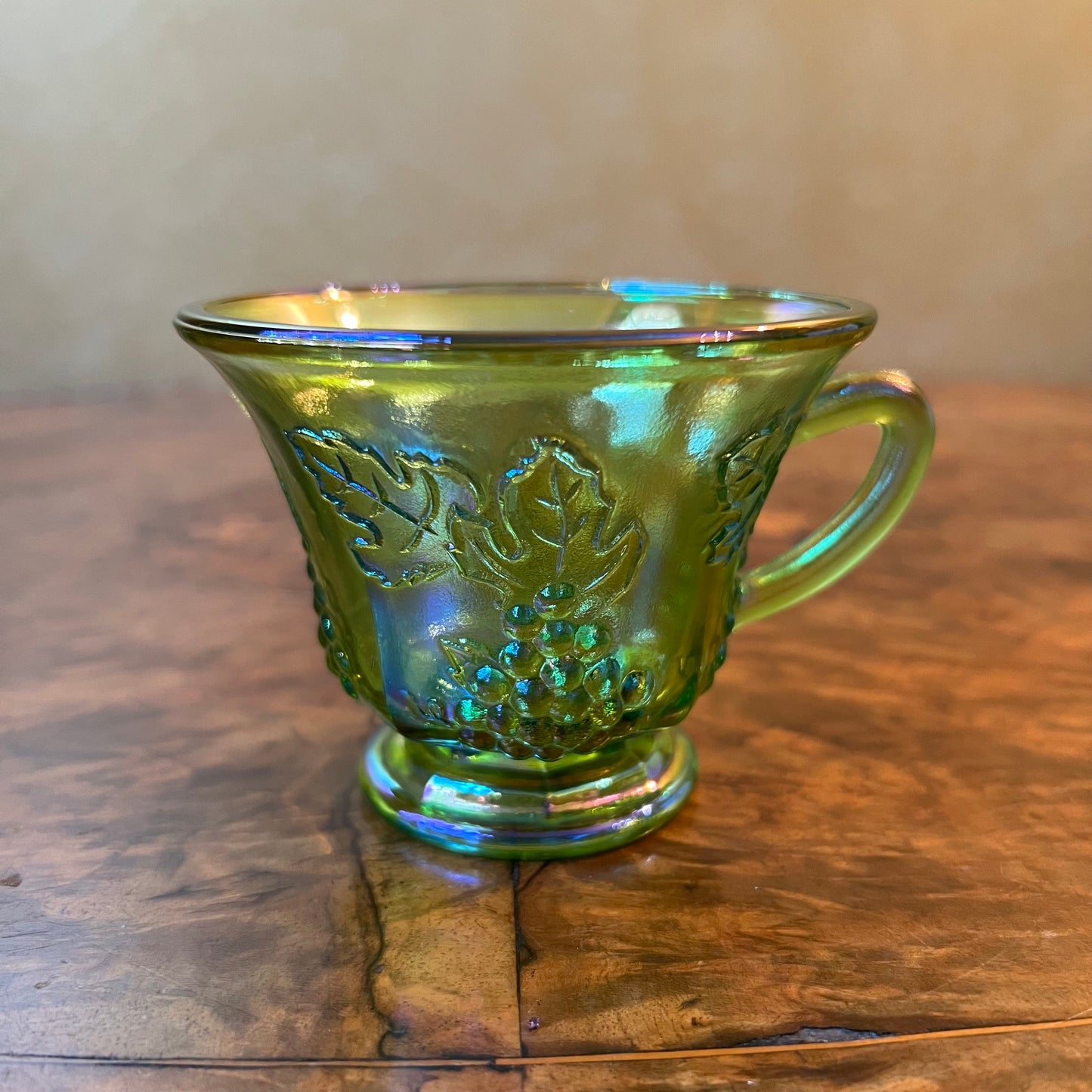 Vintage Carnival Glass Cup & Tennis Plate