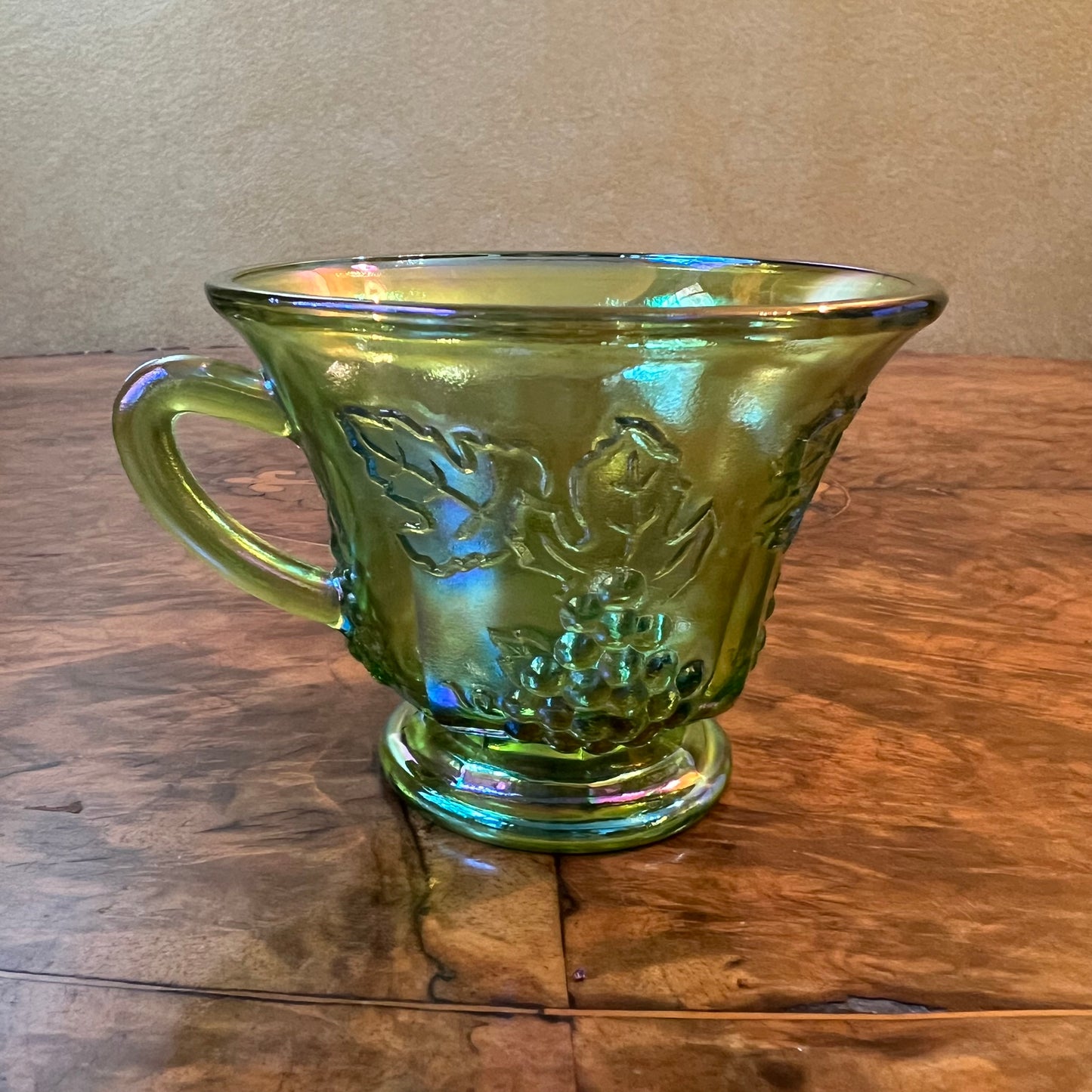 Vintage Carnival Glass Cup & Tennis Plate