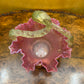 Antique Cranberry Glass Ruffled Basket