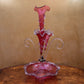 Antique 19th Century Victorian Cranberry Glass Epergne