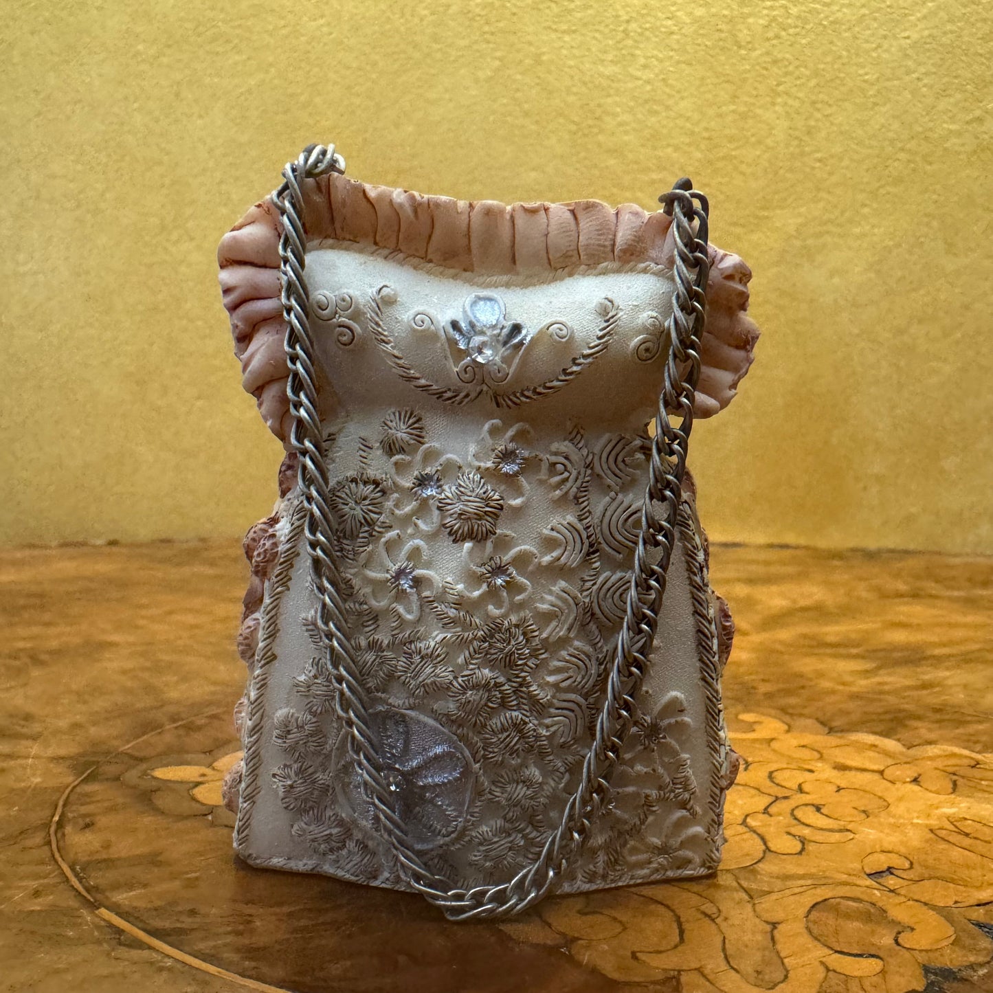 Vintage Ceramic Miniature Bag Ornament