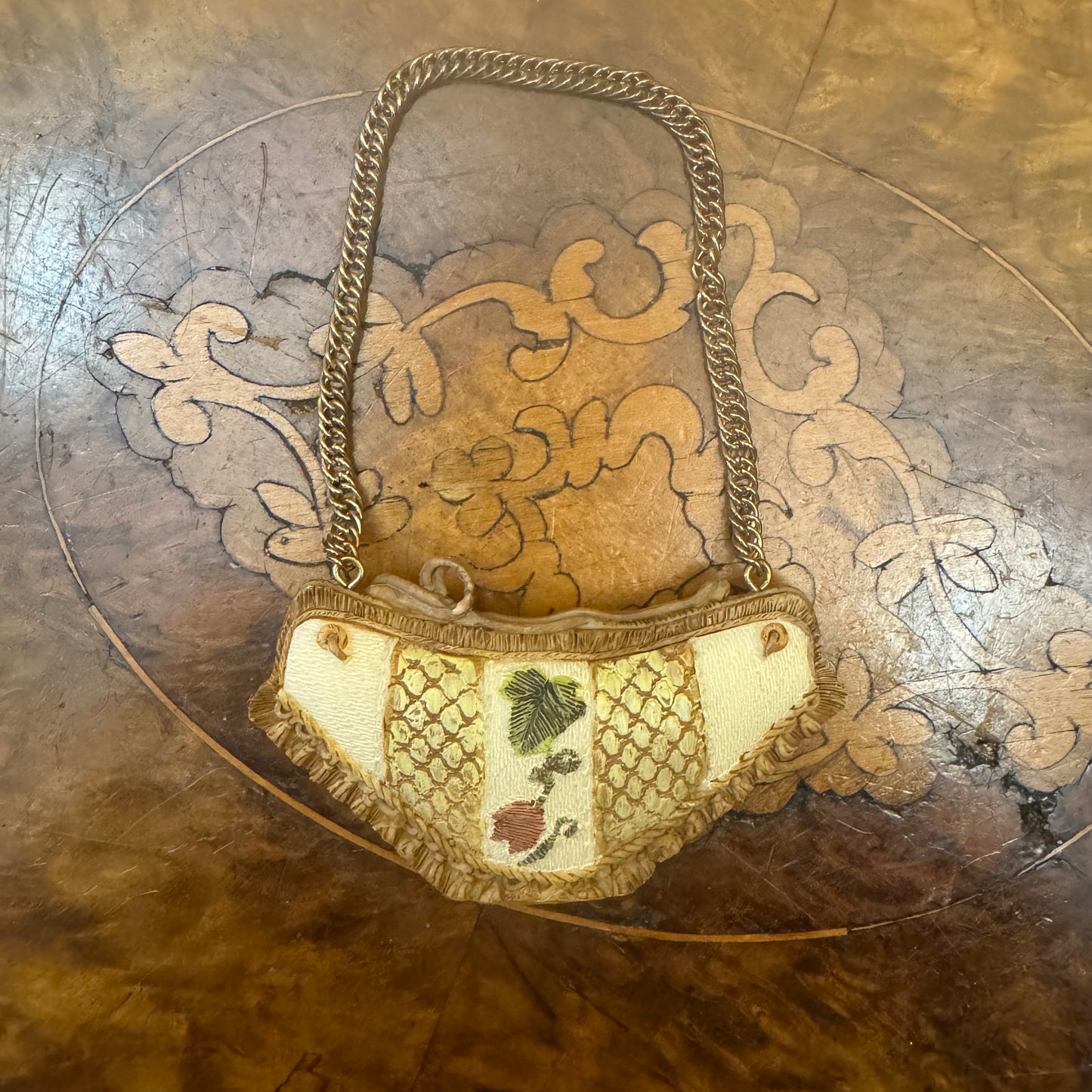 Vintage Ceramic Miniature Bag Ornament