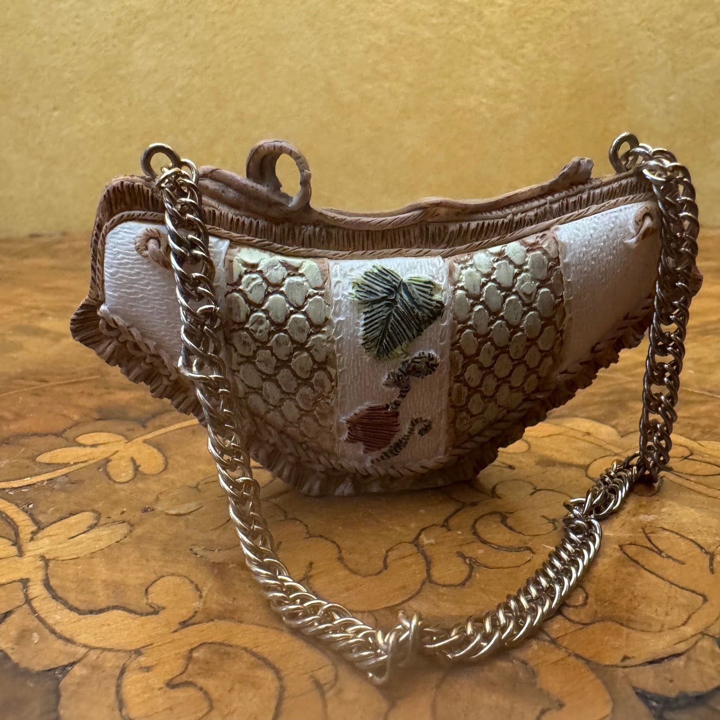 Vintage Ceramic Miniature Bag Ornament